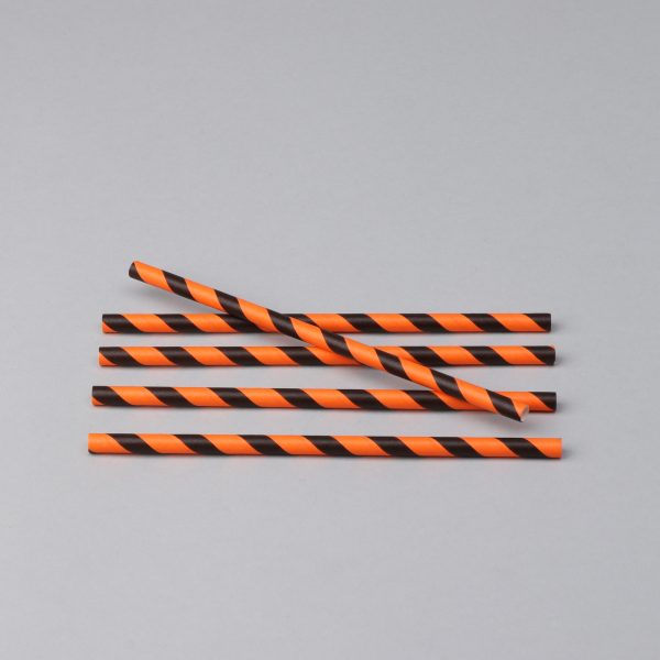 PAPĪRA KOKTEIĻU SALMIŅI ORANŽI/MELNI, L 15.5 CM, ø6MM, (250 gab./iep.)