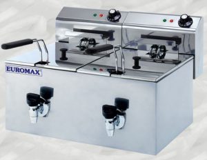 FRITIERIS 2X10 LITRI, termoregulātors līdz +300C, ar krānu