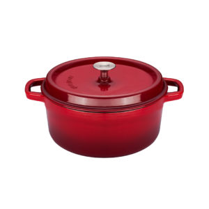 SOLA ČUGUNA EMALJĒTS KATLS, SARKANS, D24 CM