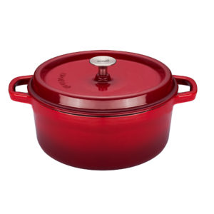 SOLA ČUGUNA EMALJĒTS KATLS, SARKANS, D28 CM